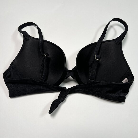 Victoria Secret 38D L VERY SEXY Push Up Bikini Top Bottom Set Shine Strap Black - Picture 8 of 9